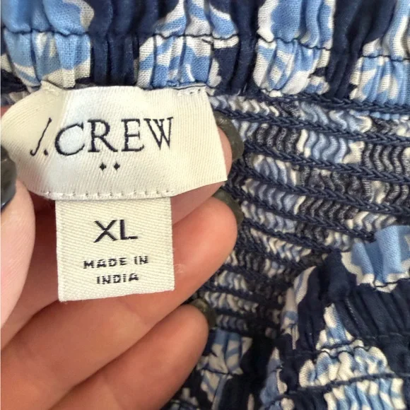 J. Crew Smocked Midi Dress Puff Sleeves Floral Print Womens Size XL - Picture 10 of 13